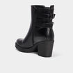 Boots à talons et boucles noir femme