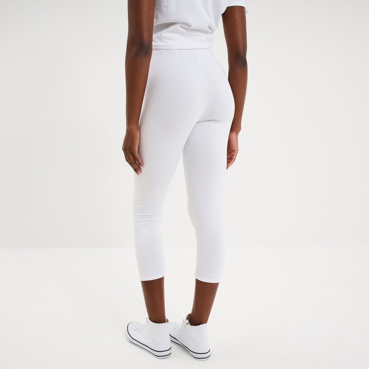 Legging &eacute;lastiqu&eacute; 7/8&egrave;me blanc femme