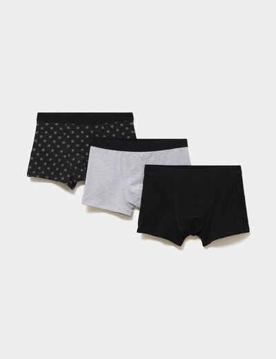 Lot 3 boxers coton majoritaire noir homme