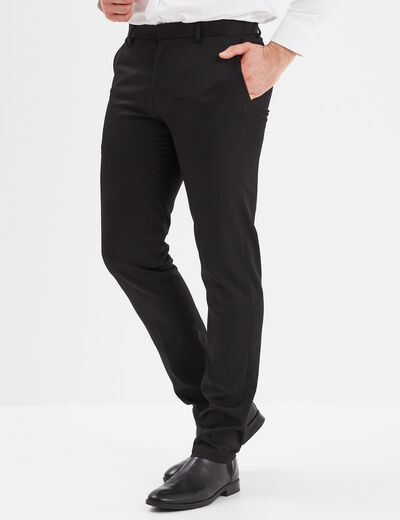 Pantalon droit avec pinces noir homme