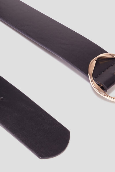 Ceinture avec boucle torsade noir femme