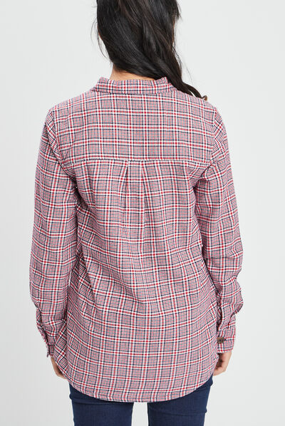 Chemise manches longues Creeks rouge femme