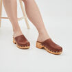 Mules sabots bout fermé en cuir Creeks marron femme