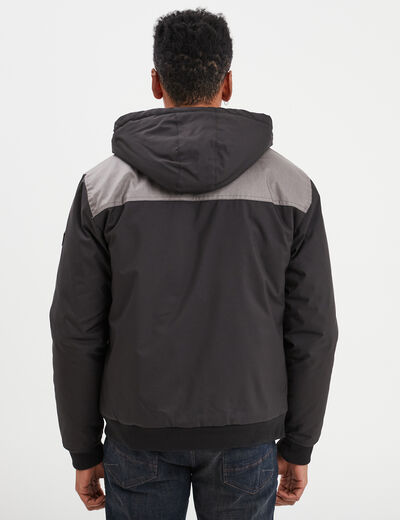 Blouson déperlant zippé capuche Liberto noir homme