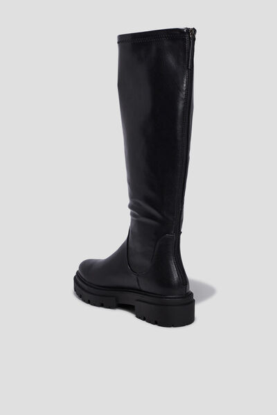 Bottes crantées noir femme