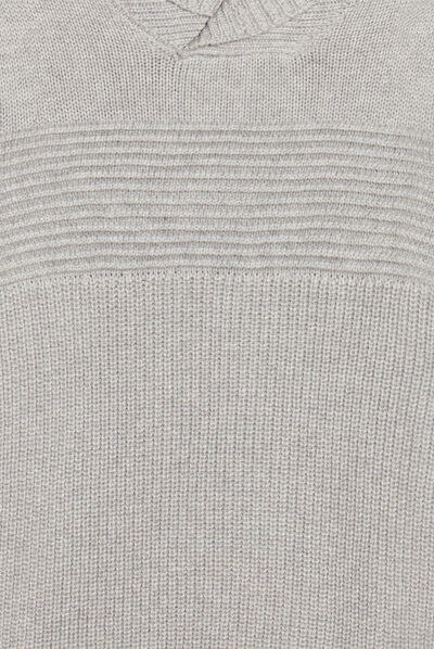 Pull avec col roulé gris garçon