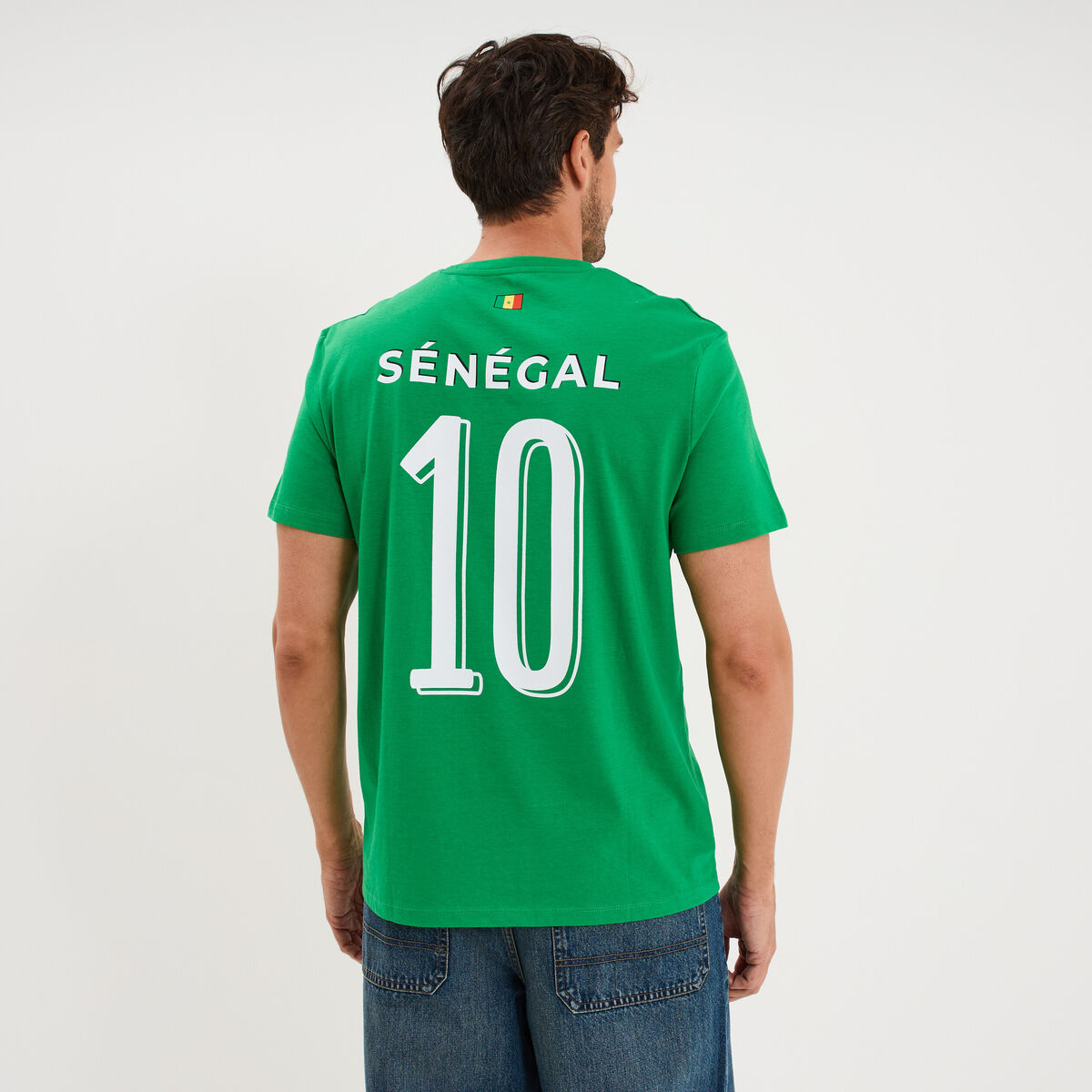 T-shirt maillot de football S&eacute;n&eacute;gal vert menthe mixte