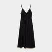 Robe longue buste effet crochet noir femme