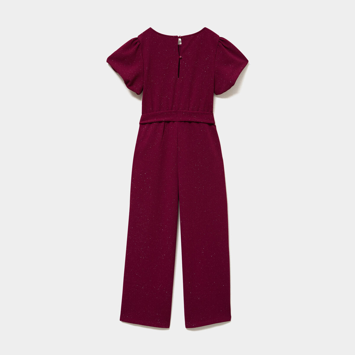 Combinaison pantalon &agrave; paillettes bordeaux fille