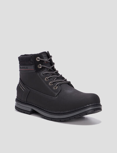 Bottines semelle crant&eacute;es noir homme