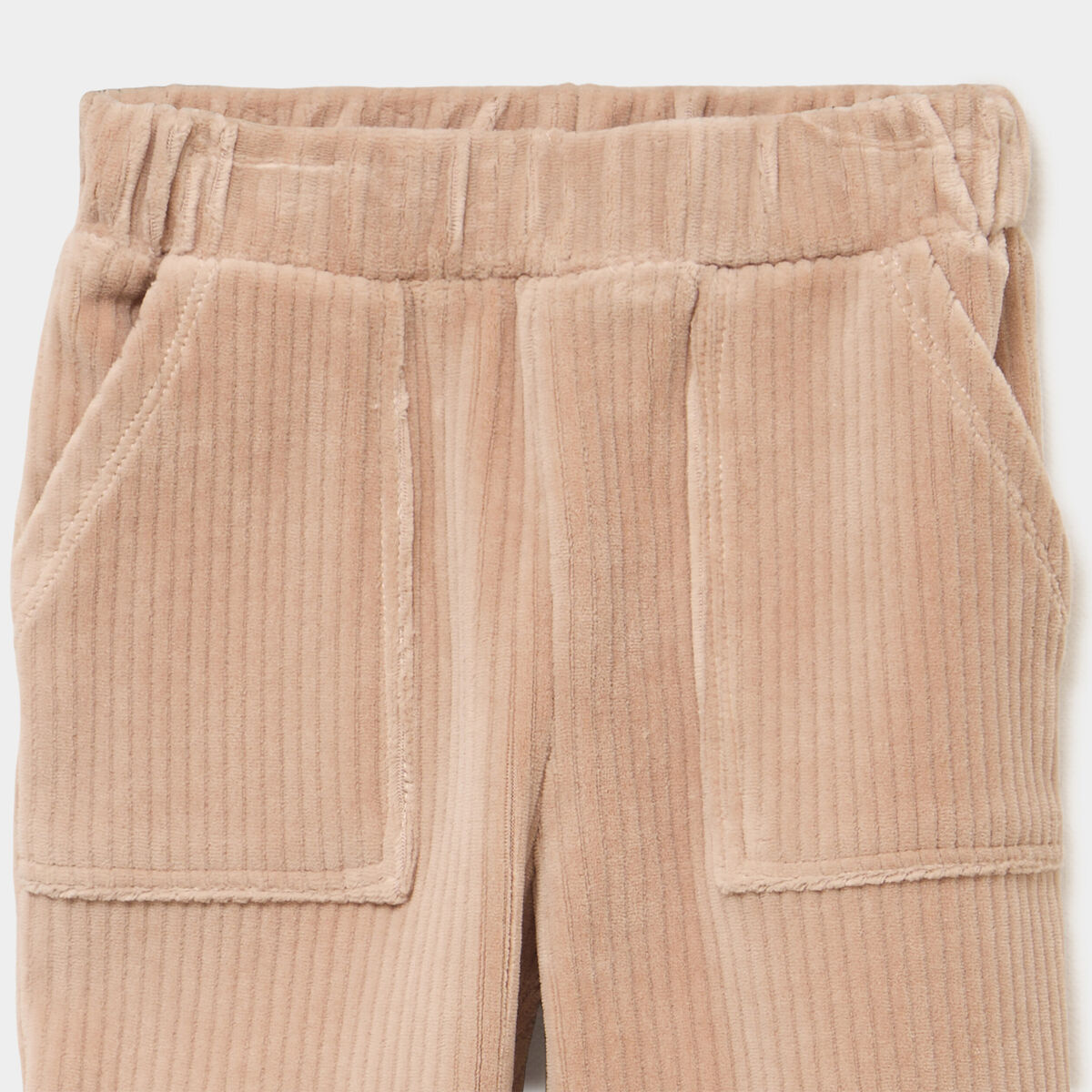 Pantalon effet velours c&ocirc;tel&eacute; sable b&eacute;b&eacute; gar&ccedil;on