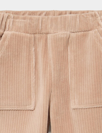 Pantalon effet velours c&ocirc;tel&eacute; sable b&eacute;b&eacute; gar&ccedil;on