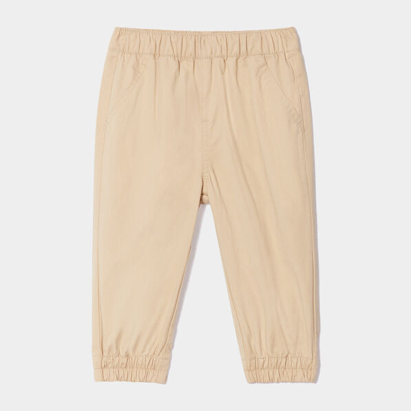 jeans jogger coton bas elastique marron clair bebeg Jeans jogger coton bas élastiqué marron clair bébé garçon