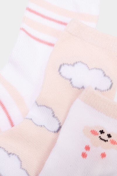 Lot de 5 paires chaussettes rose b&eacute;b&eacute; fille