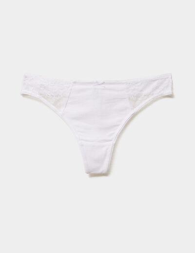 String coton majoritaire blanc femme