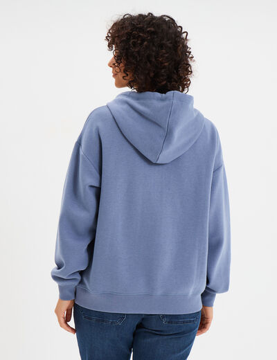Sweat zippé à capuche Creeks Original bleu gris femme