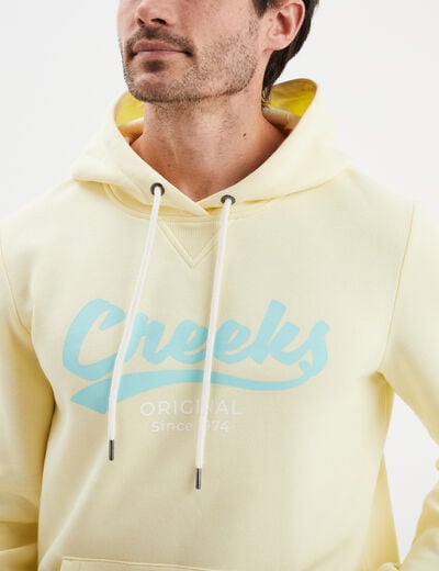 Sweat à capuche hoodie Creeks jaune clair homme