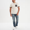 T-shirt manches courtes 1 poche Liberto ecru homme