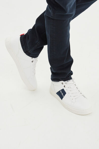 Tennis basses à lacets Kickers Reverse blanc homme
