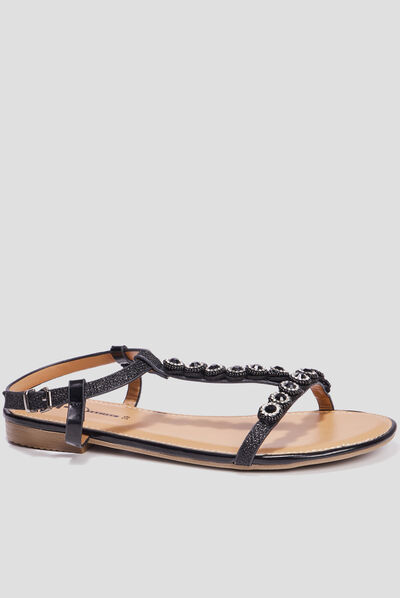 Sandales détails bijoux Mosquitos noir femme