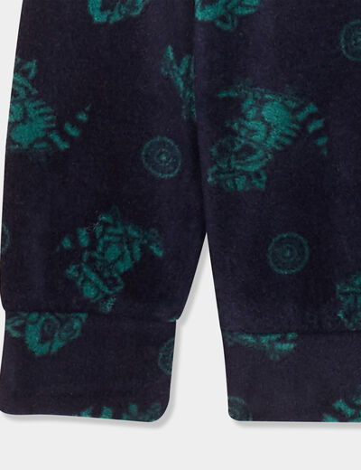 Ensemble pyjama effet polaire 2 pi&egrave;ces bleu marine gar&ccedil;on
