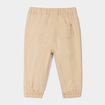 Jeans jogger coton bas élastiqué marron clair bébé garçon