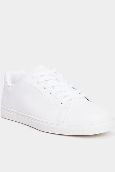 Baskets plates blanc homme