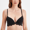 Soutien-gorge push-up paddé dentelle noir femme