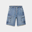Bermuda en jean regular coton denim double stone gar&ccedil;on