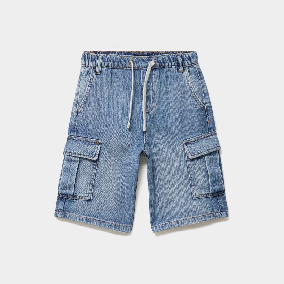 Bermuda en jean regular coton denim double stone gar&ccedil;on