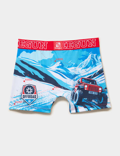 Boxer taille &eacute;lastiqu&eacute;e bleu homme