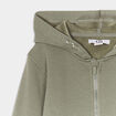 Sweat zippé à capuche vert kaki garçon