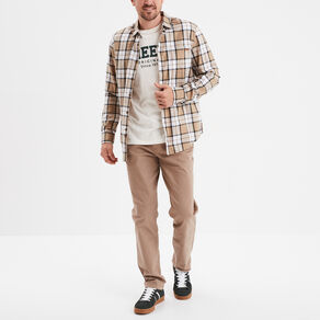 pantalon chino droit stretch retrousse taupe homme Pantalon chino droit stretch retroussé taupe homme