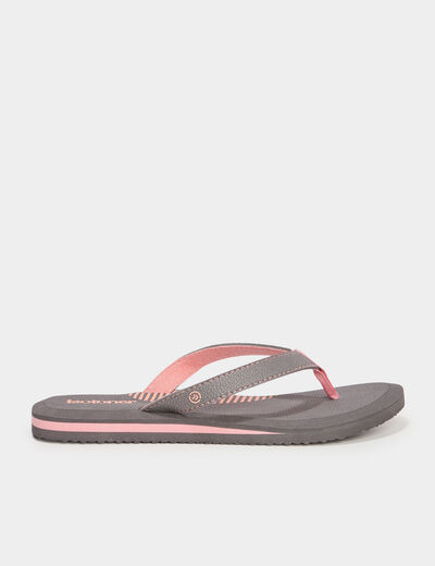 Tongs Isotoner rose femme