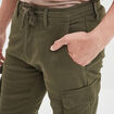Pantalon cargo slim stretch vert kaki homme