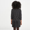 T-shirt col zippé manches 3/4 noir femme
