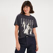 T-shirt droit coton C&eacute;line Dion gris fonc&eacute; femme