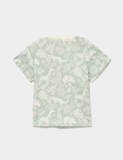 T-shirt manches courtes coton vert pastel b&eacute;b&eacute; gar&ccedil;on