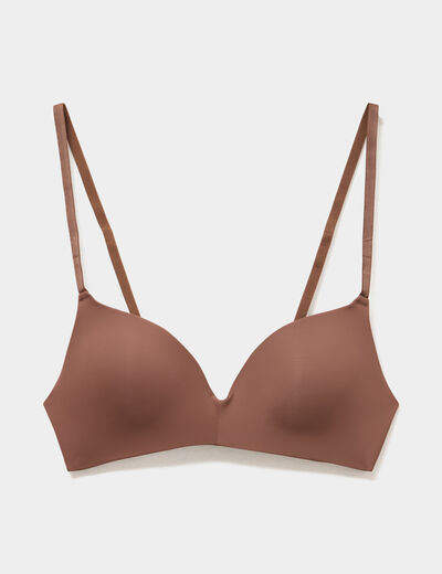 Soutien-gorge triangle bretelles fines marron femme