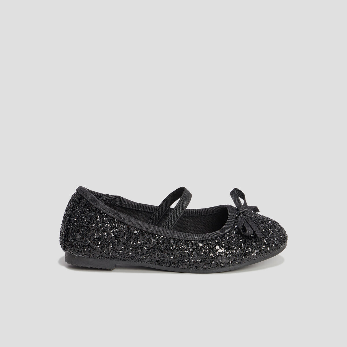Ballerines à paillettes avec bride noir fille