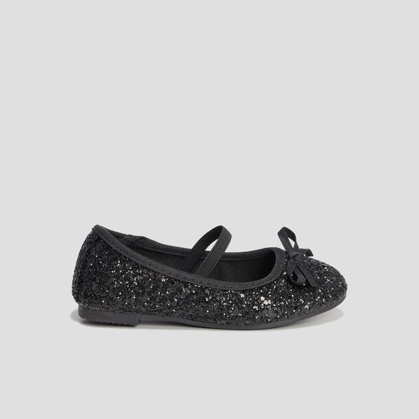 Ballerines à paillettes avec bride noir fille
