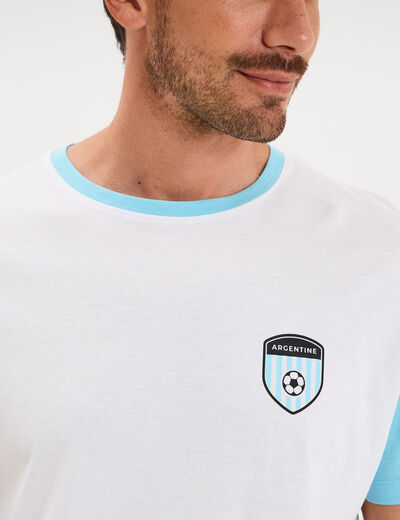 T-shirt maillot de football Argentine blanc mixte