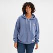 Sweat zipp&eacute; &agrave; capuche bleu gris femme