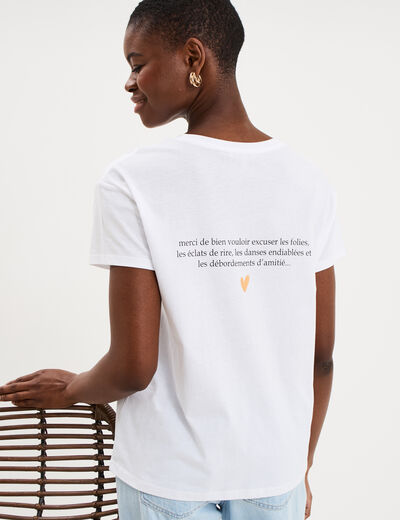 T-shirt EVJF oversize coton blanc femme