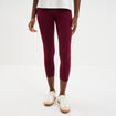 Legging 7/8 &egrave;me taille &eacute;lastiqu&eacute;e bordeaux femme
