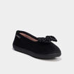 Chaussons ballerines effet velours vert anis femme