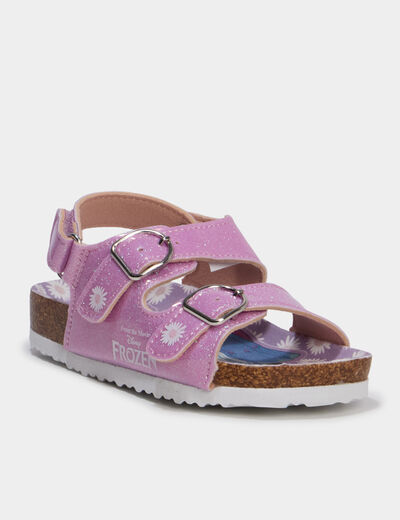 Sandales &agrave; paillettes Reine des neiges rose fille