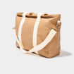 Sac cabas avec bandouli&egrave;re marron cognac femme
