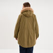 Parka d&eacute;perlante capuche fausse fourrure vert kaki femme grande taille