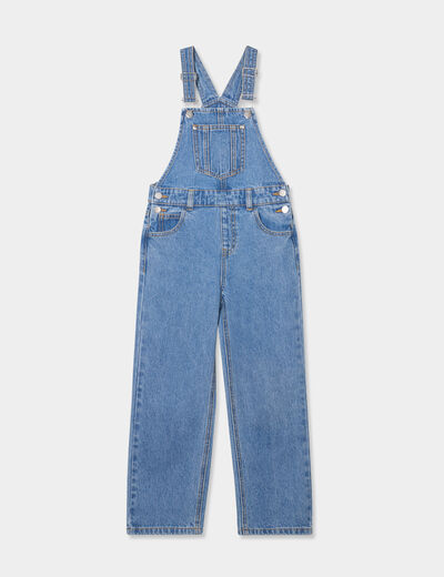 Salopette en jean coton Creeks denim double stone fille